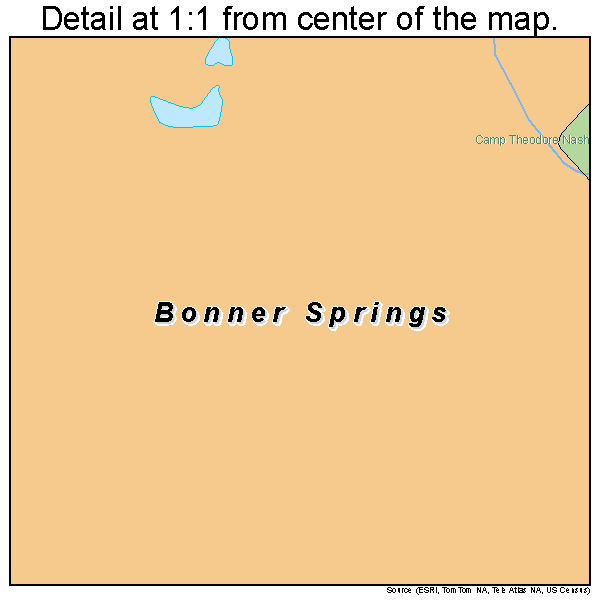 Bonner Springs, Kansas road map detail