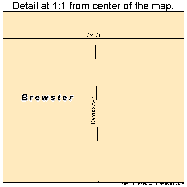 Brewster, Kansas road map detail
