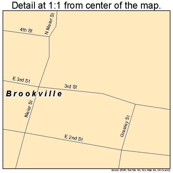 Brookville, Kansas road map detail