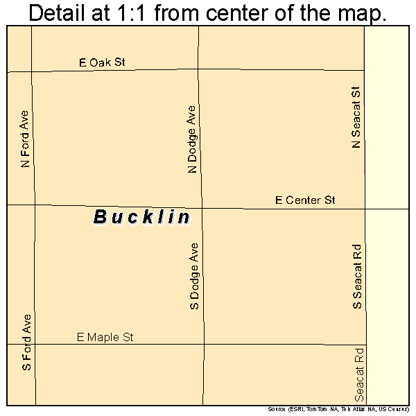 Bucklin, Kansas road map detail