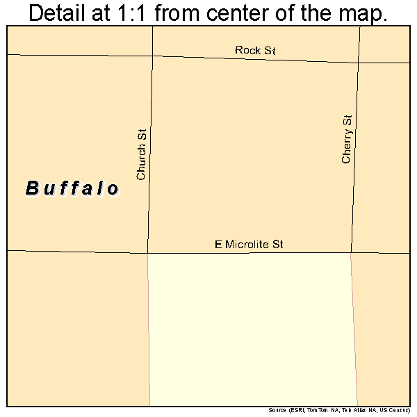 Buffalo, Kansas road map detail