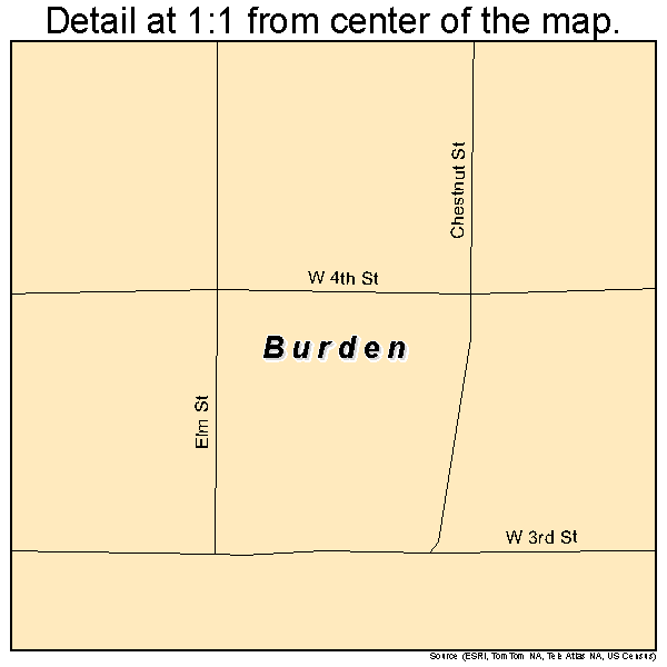 Burden, Kansas road map detail