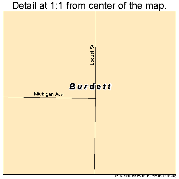 Burdett, Kansas road map detail