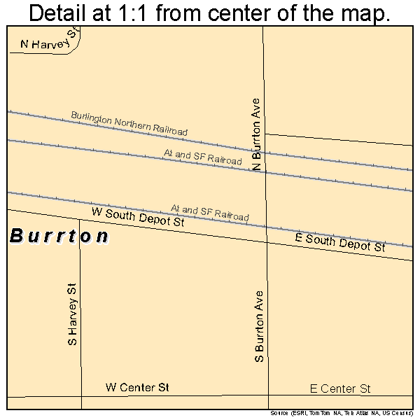 Burrton, Kansas road map detail