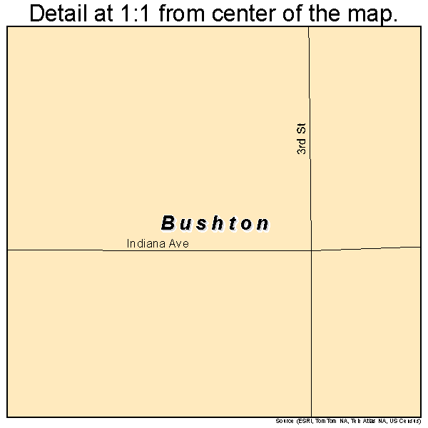 Bushton, Kansas road map detail