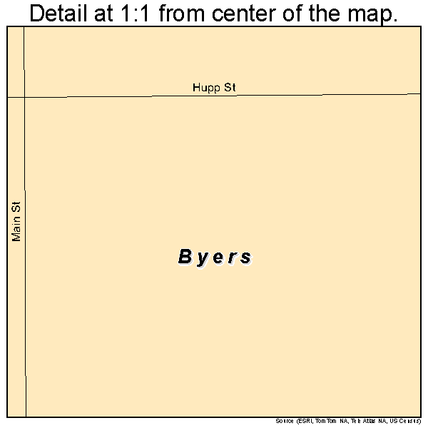 Byers, Kansas road map detail