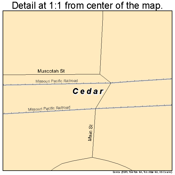 Cedar, Kansas road map detail