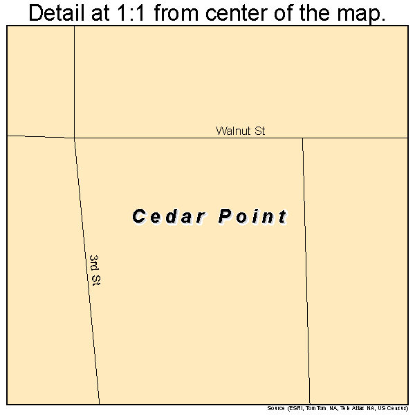 Cedar Point, Kansas road map detail
