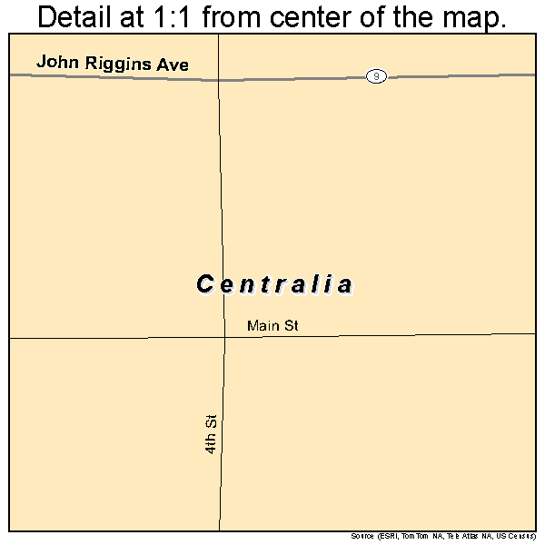 Centralia, Kansas road map detail