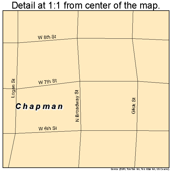 Chapman, Kansas road map detail