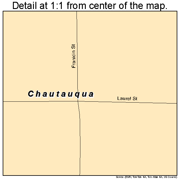 Chautauqua, Kansas road map detail