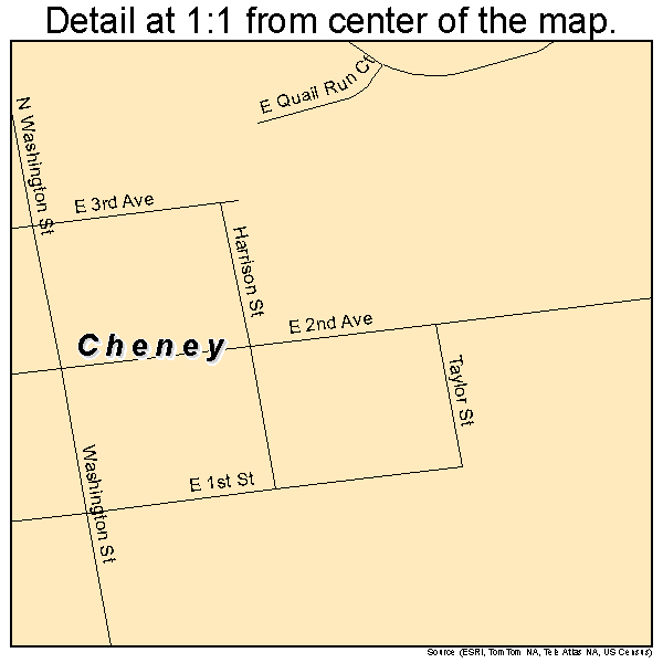 Cheney, Kansas road map detail