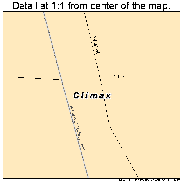 Climax, Kansas road map detail