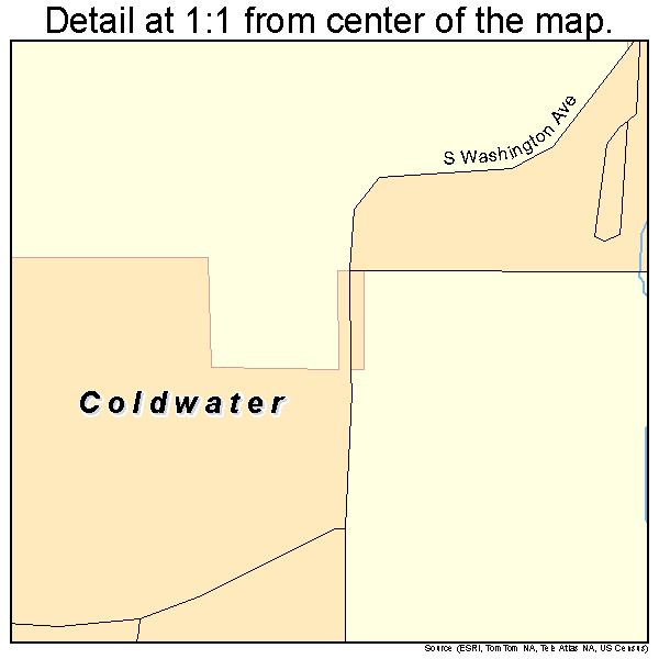 Coldwater, Kansas road map detail