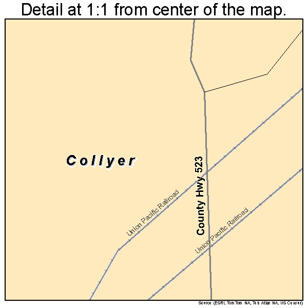 Collyer, Kansas road map detail