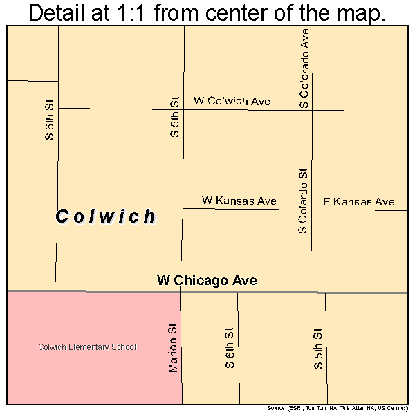 Colwich, Kansas road map detail