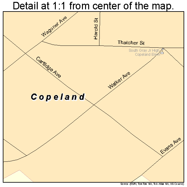 Copeland, Kansas road map detail