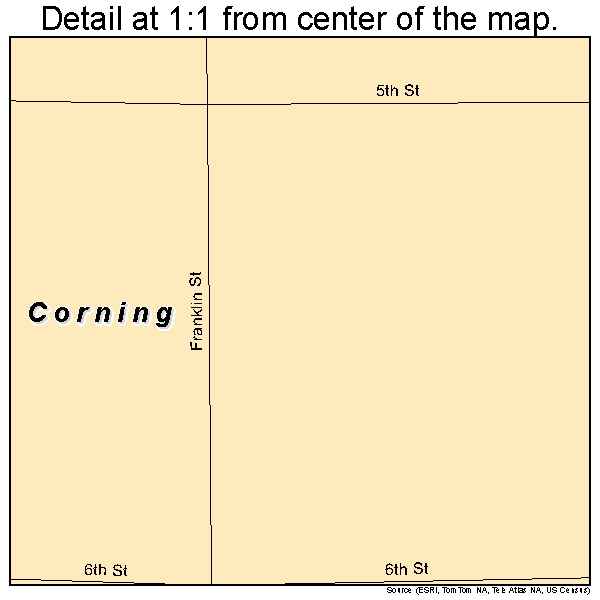 Corning, Kansas road map detail