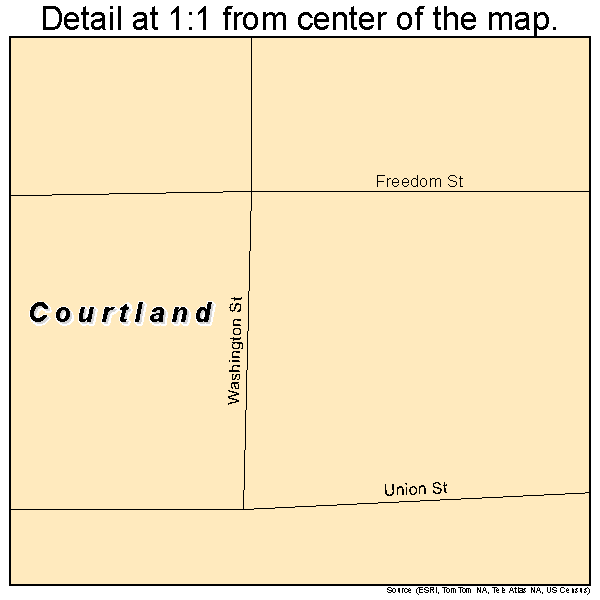 Courtland, Kansas road map detail
