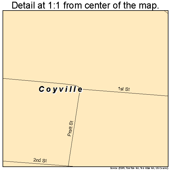 Coyville, Kansas road map detail