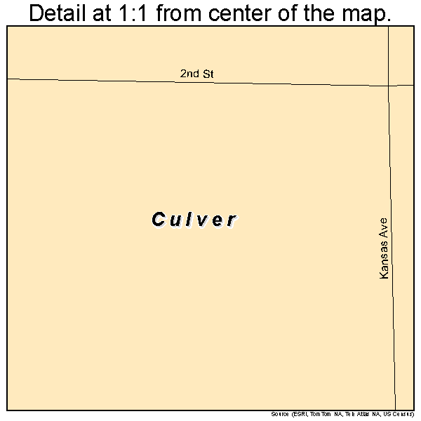 Culver, Kansas road map detail