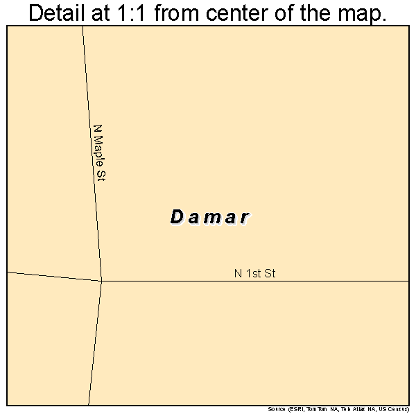 Damar, Kansas road map detail