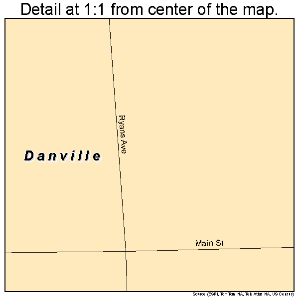 Danville, Kansas road map detail