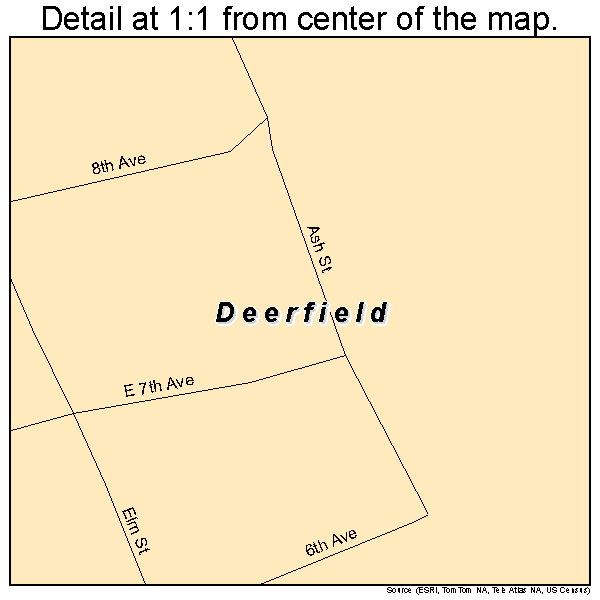 Deerfield, Kansas road map detail