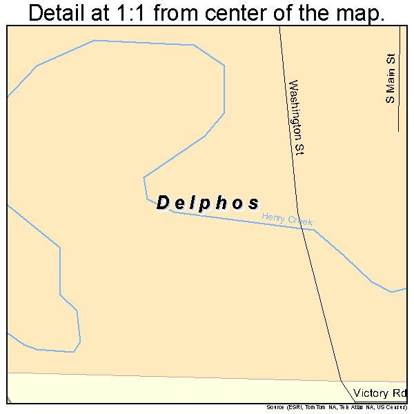 Delphos, Kansas road map detail