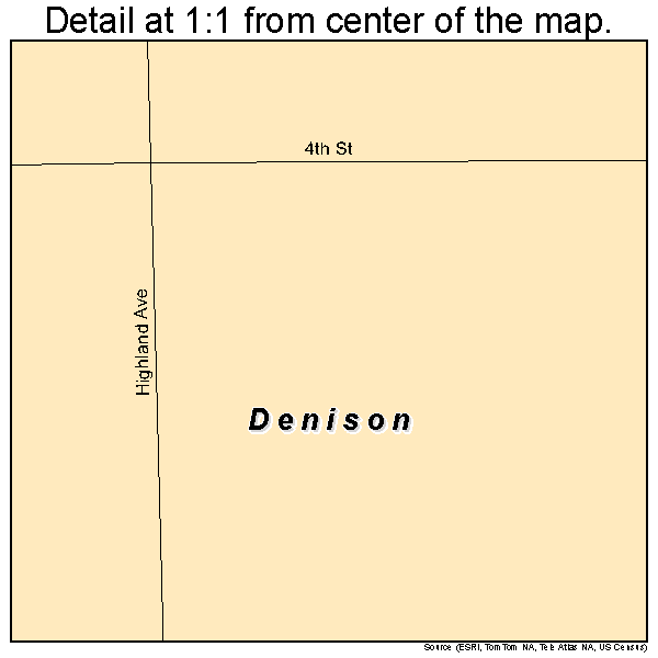 Denison, Kansas road map detail