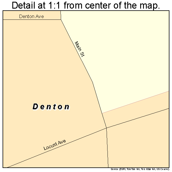 Denton, Kansas road map detail