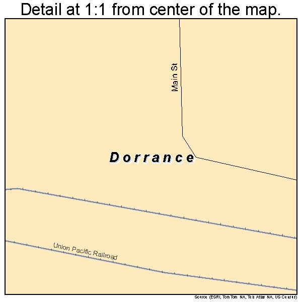 Dorrance, Kansas road map detail