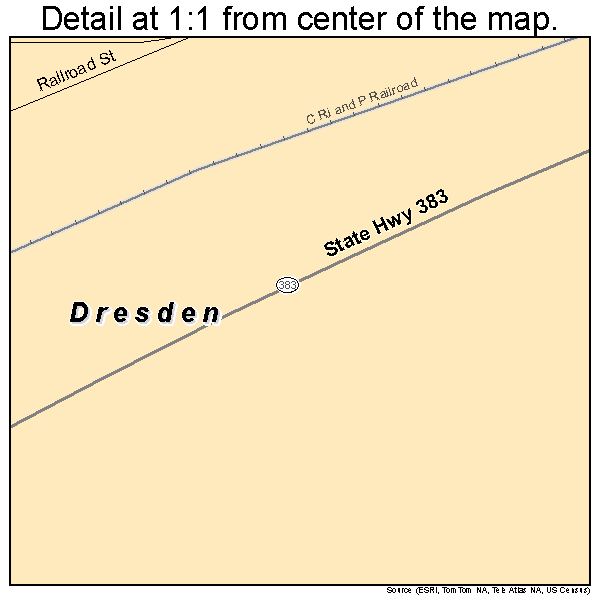 Dresden, Kansas road map detail