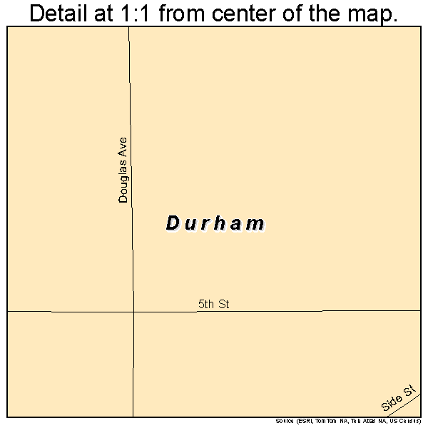 Durham, Kansas road map detail