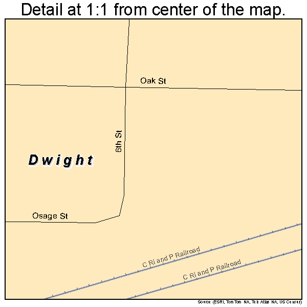 Dwight, Kansas road map detail