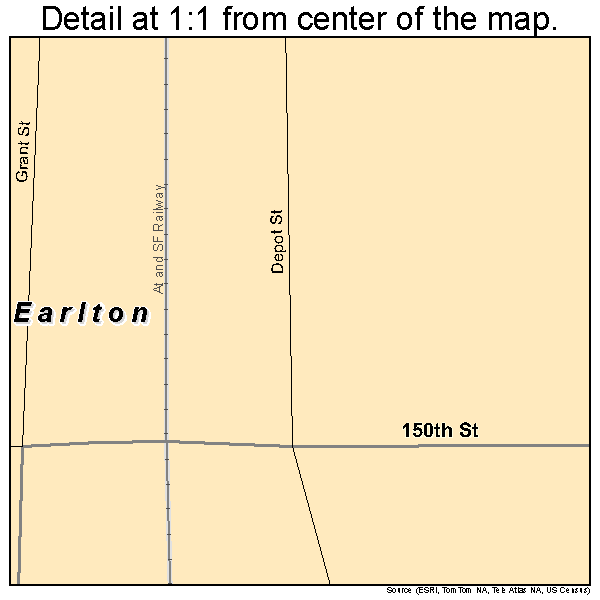Earlton, Kansas road map detail