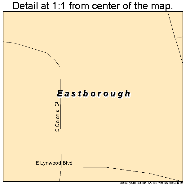 Eastborough, Kansas road map detail