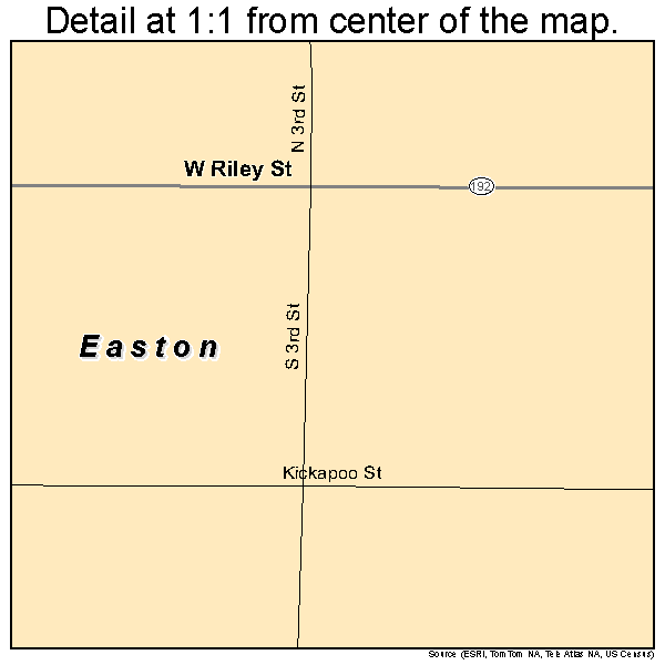 Easton, Kansas road map detail