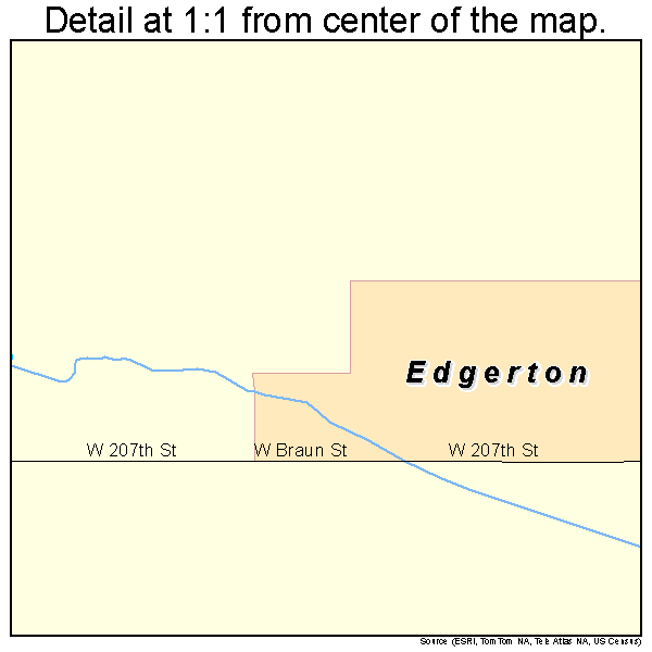 Edgerton, Kansas road map detail