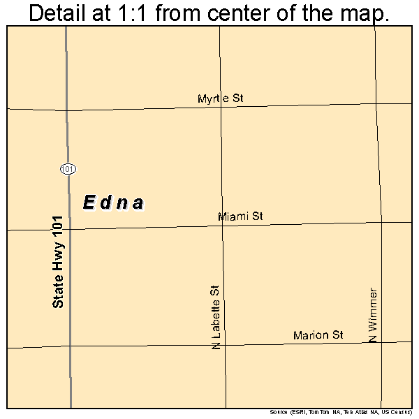 Edna, Kansas road map detail