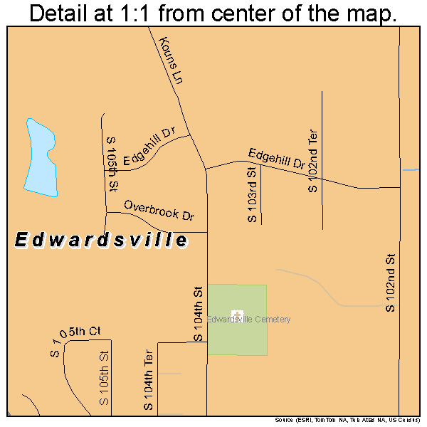Edwardsville, Kansas road map detail