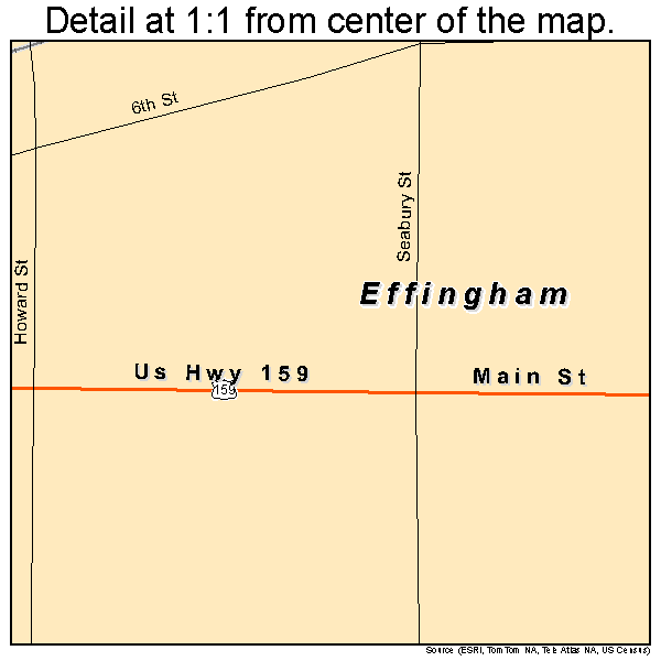 Effingham, Kansas road map detail