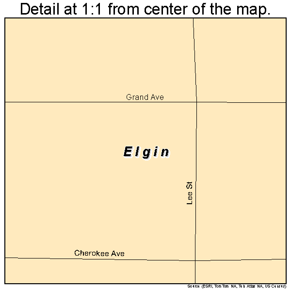 Elgin, Kansas road map detail