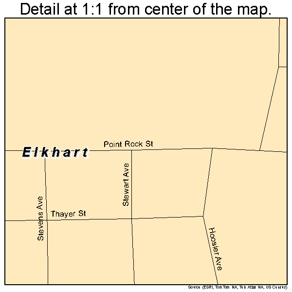 Elkhart, Kansas road map detail