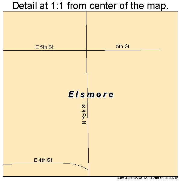 Elsmore, Kansas road map detail