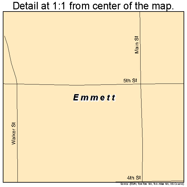 Emmett, Kansas road map detail