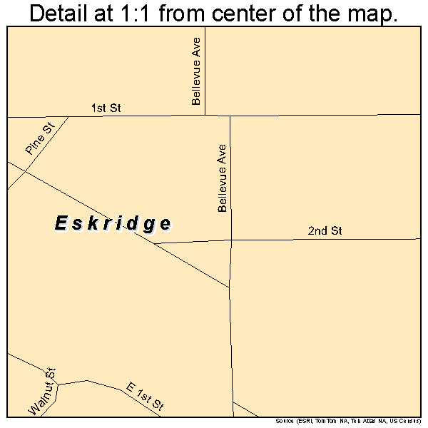 Eskridge, Kansas road map detail