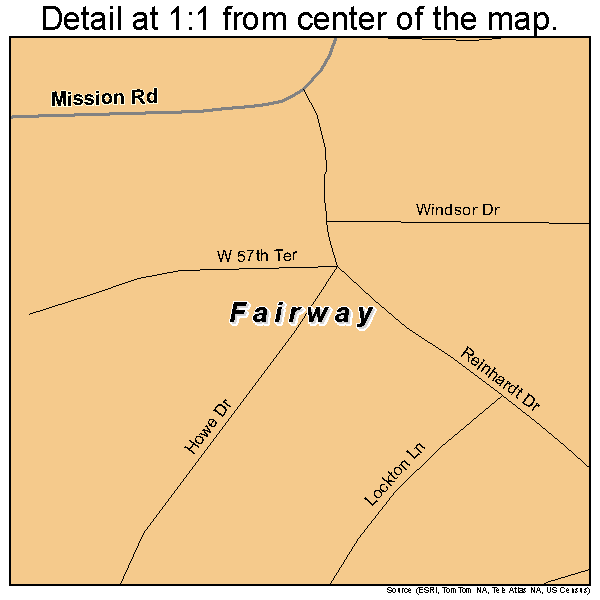 Fairway, Kansas road map detail
