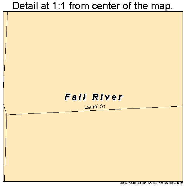Fall River, Kansas road map detail