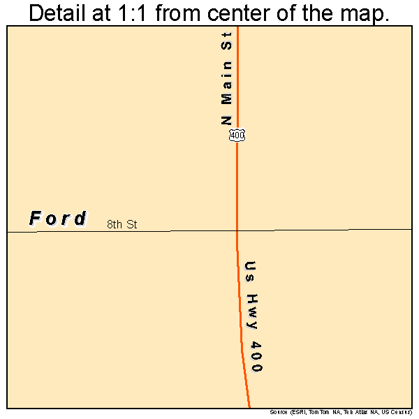 Ford, Kansas road map detail